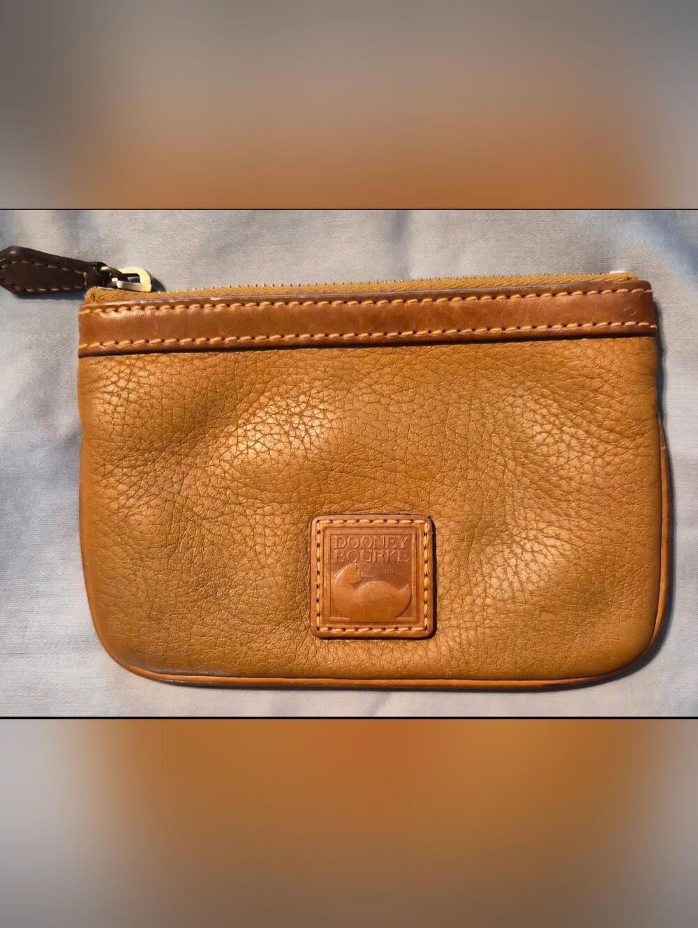 Vintage Dooney & Bourke Tan Leather Wallet Coin Purse